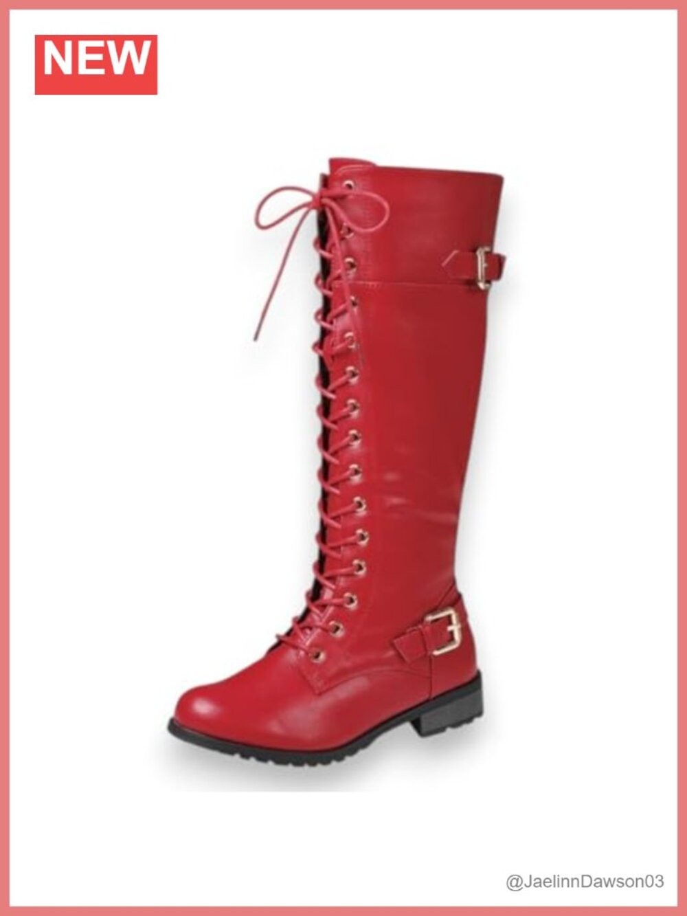 Knee High Riding Boots Buckle Accents Faux Leather Equestrian Style